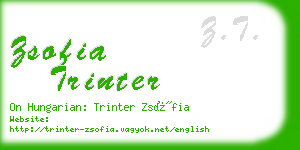 zsofia trinter business card